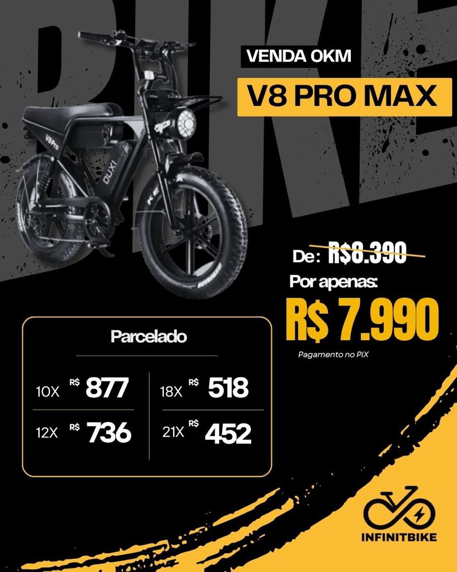 V8 Pro Max — R$ 7.990 no PIX